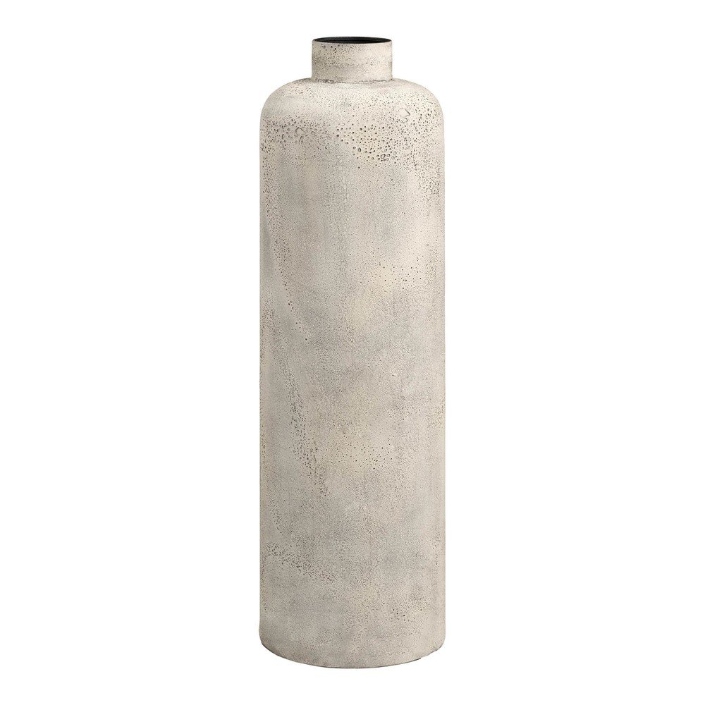 Kremno bela kovinska visoka vaza (višina 78,5 cm) Hou