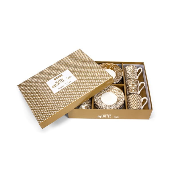 Porcelanaste skodelice v zlati barvi v kompletu 6 ks My Coffee – Tescoma-image-1