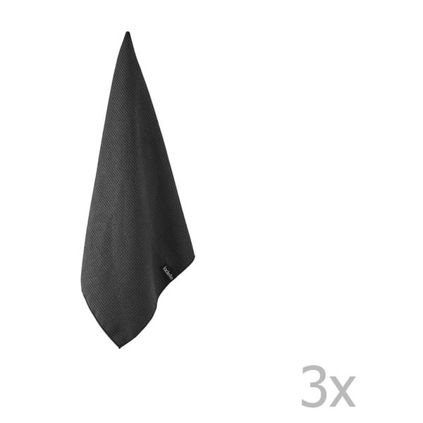 Komplet 3 črnih kuhinjskih brisač Ladelle Dish, 35 x 35 cm