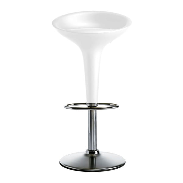 Beli barski stol Magis Bombo, višina 50/74 cm