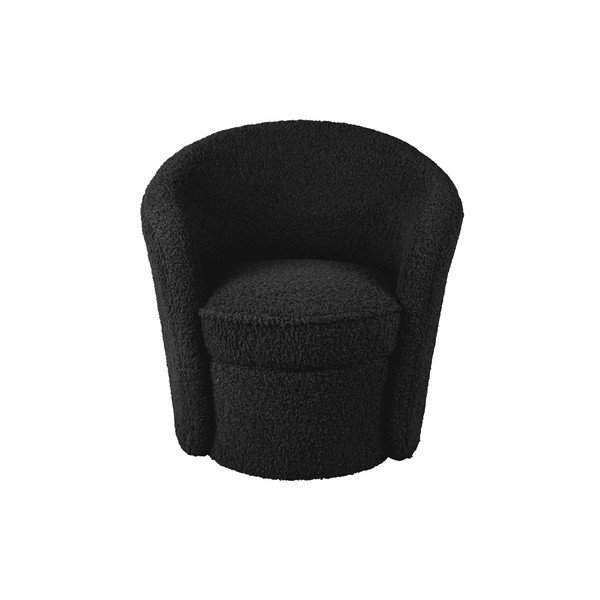 Črn fotelj iz tkanine bouclé Cuddly  – Leitmotiv-image-2