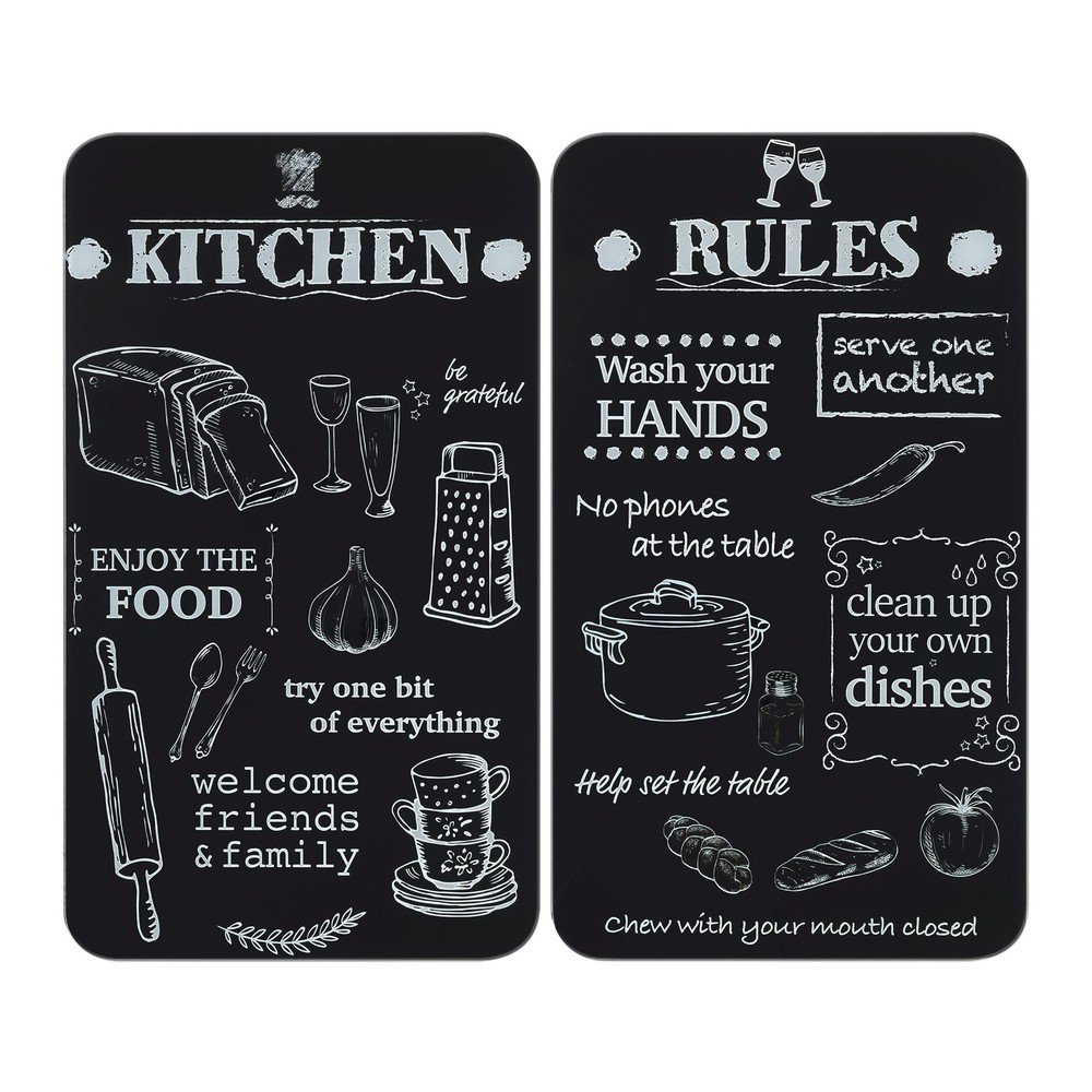 Zaščitne plošče za štedilnik iz kaljenega stekla 2 ks 52x30 cm Kitchen Rules