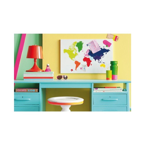 Svetovni zemljevid Wallboard s 6 magneti-image-2