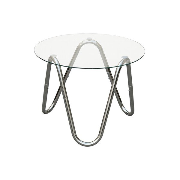 Okrogla stranska mizica s stekleno mizno ploščo ø 50 cm Ventana Round – Leitmotiv