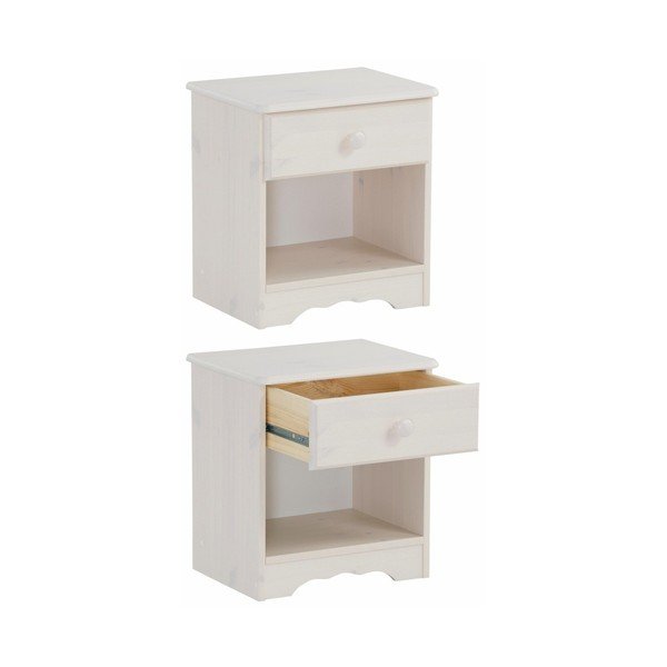 White 3 Piece Pine Wood Double Bedroom Set Støraa Maine-image-1
