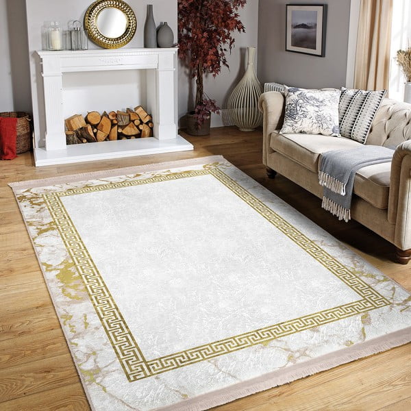 Tekač v beli in zlati barvi 80x200 cm - Mila Home-image-2