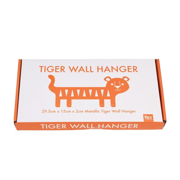 Oranžen kovinski stenski otroški obešalnik Tiger – Rex London-image-2