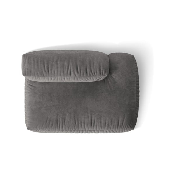 Siv žameten modul za sedežno garnituro (desni kot) Martina – Micadoni -image-3