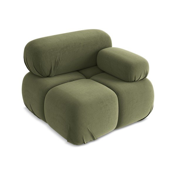 Svetlo zelen žameten modul za sedežno garnituro (desni kot) Lokua – Makamii-image-2