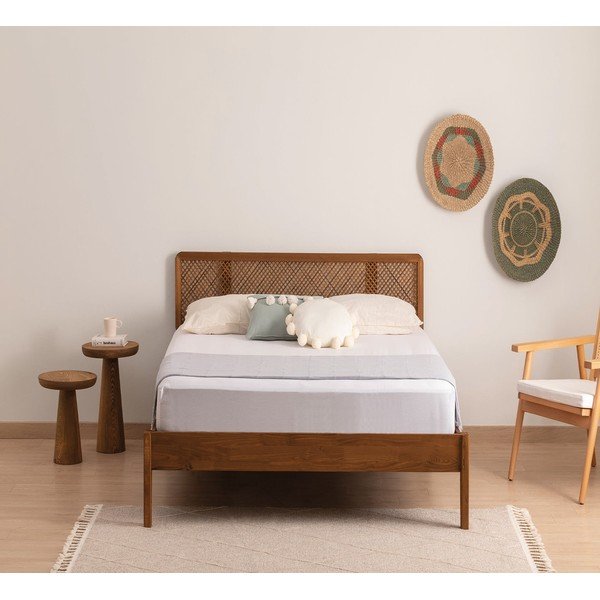 Postelja iz masivne smreke z letvenim dnom 90x200 cm v naravni barvi/temno rjava Izabelya – Kalune Design-image-2