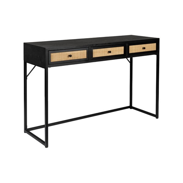 Črna stranska mizica 40x120 cm Guuji – White Label-image-2