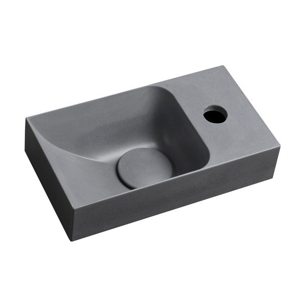 Siv betonski manjši umivalnik 31x17 cm Piccolino – Sapho