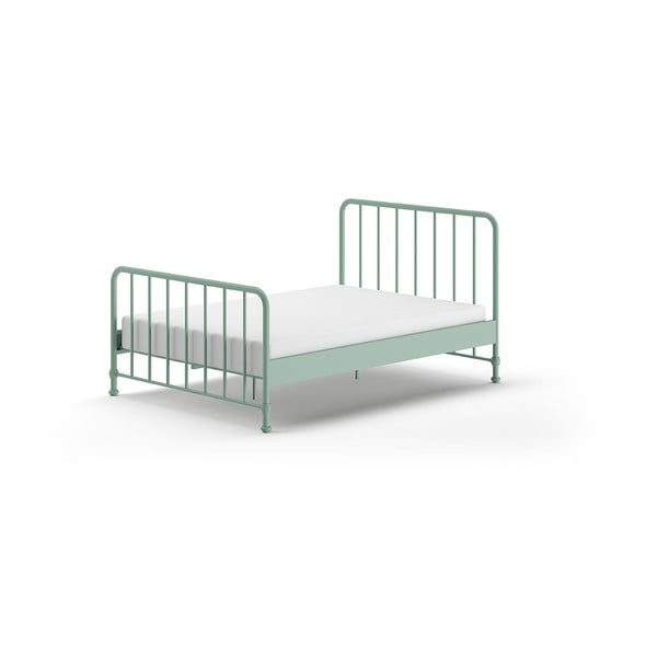 Zelena kovinska postelja z letvenim dnom 140x200 cm BRONXX – Vipack