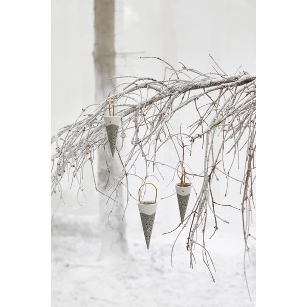 Zelena keramična viseča dekoracija Kähler Design Stožec, višina 18 cm-image-2