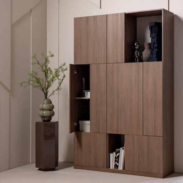 Modularna omara v temni naravni barvi 54x215 cm Build – WOOOD-image-1