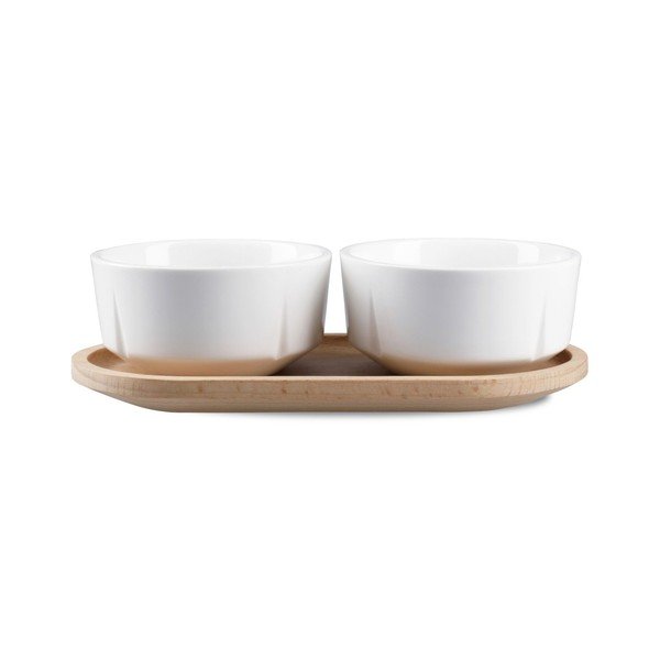 Bele/v naravni barvi porcelanaste/lesene skledice v kompletu 3 ks za serviranje Grand Cru – Rosendahl