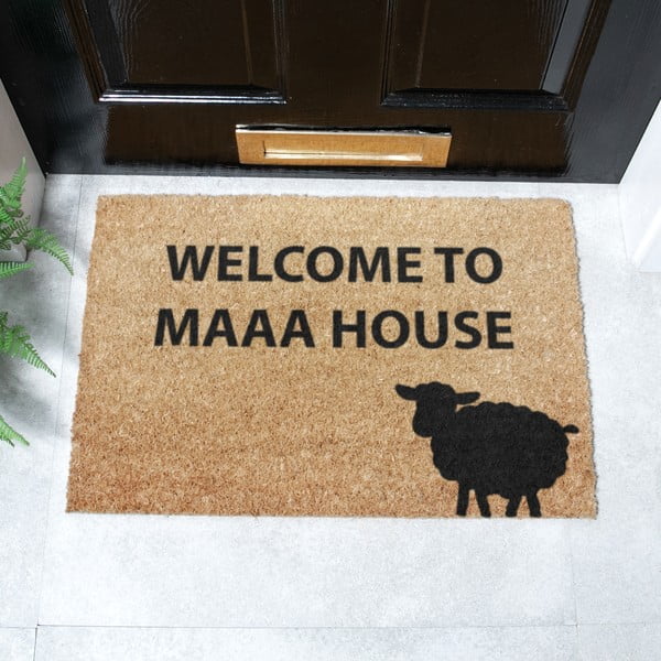 Predpražnik iz kokosovih vlaken 40x60 cm Welcome to Maaa House – Artsy Doormats-image-2