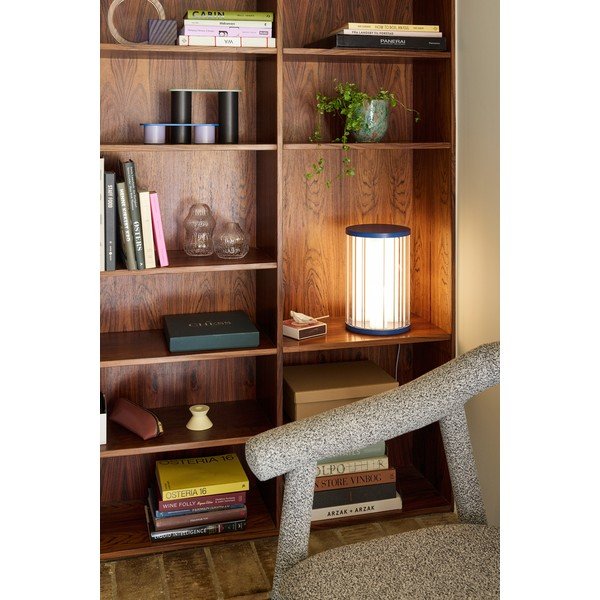 Modra steklena LED zatemnitvena namizna svetilka (višina 30 cm) Aru – Hübsch-image-3