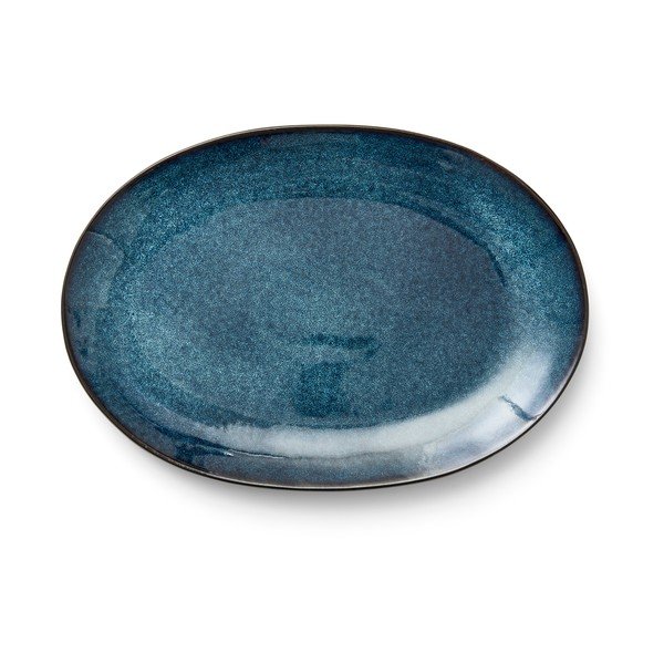 Črno-moder krožnik iz kamenine Gastro Dark Blue/Black – Bitz