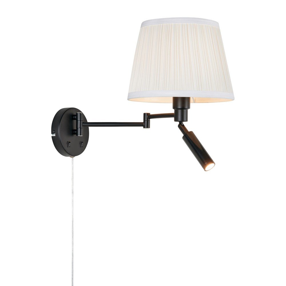 Črno-bela LED stenska svetilka z upogljivo konstrukcijo Pivot