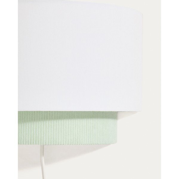 Bela/turkizna otroška svetilka s tekstilnim senčilom Bianella – Kave Home-image-3