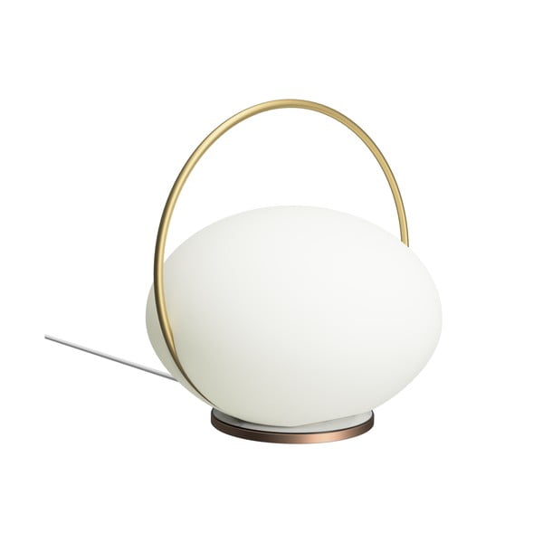 Bela/zlata LED namizna svetilka (višina 19 cm) Orbit – UMAGE