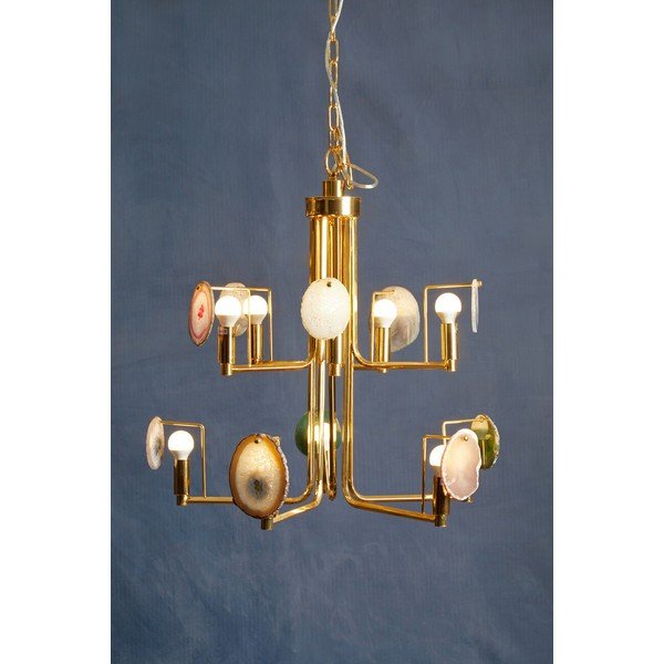 Kovinska viseča svetilka v zlati barvi Glamour – Premier Housewares-image-1