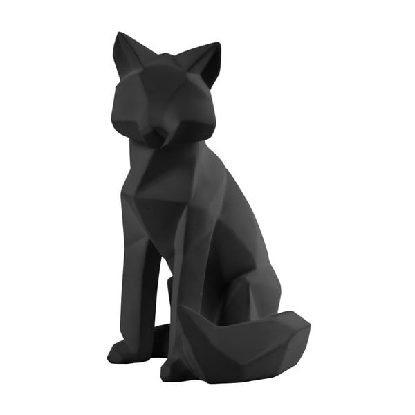 Mat črn kipec PT LIVING Origami Fox, višina 26 cm