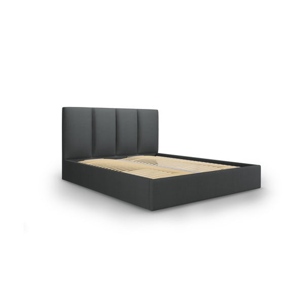 Temno siva zakonska postelja Mazzini Beds Juniper, 160 x 200 cm
