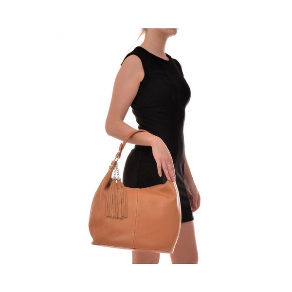 Konjak rjava usnjena torbica Sofia Cardoni Bruhna-image-2