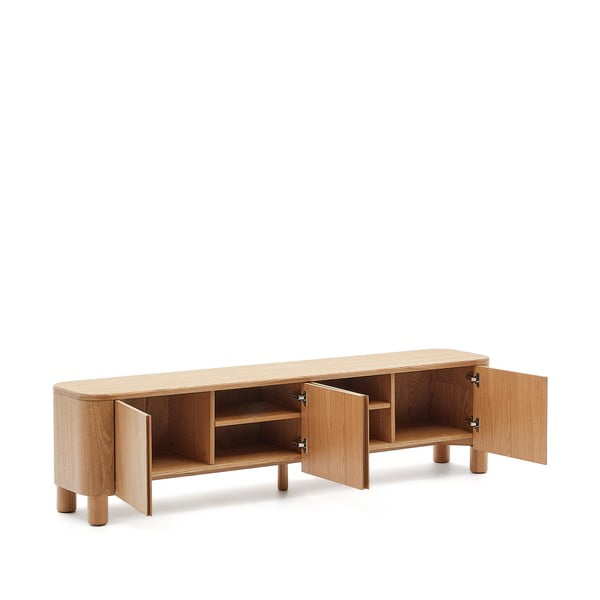 TV omarica v jesenovem dekorju v naravni barvi 200x52x40 cm Salaya – Kave Home-image-3