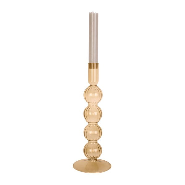 Svetlo rjav steklen svečnik PT LIVING Bubbles-image-1