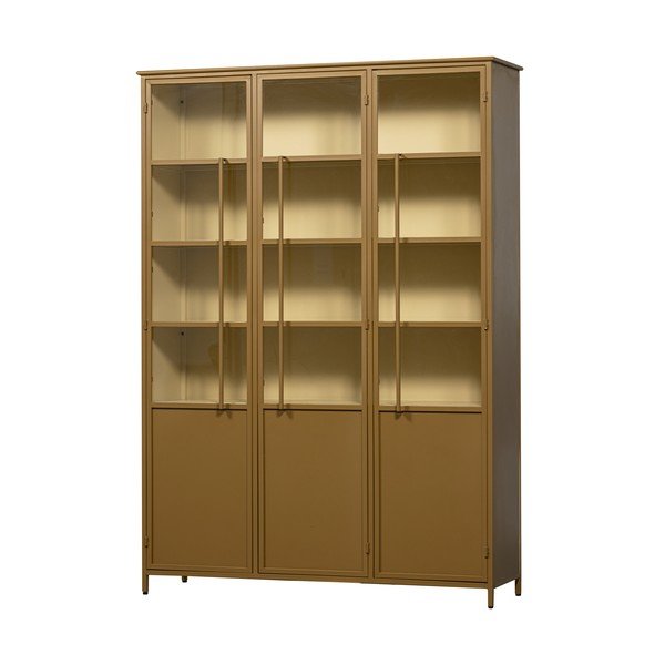 Gorčično rumena kovinska vitrina 140x200x44 cm Exhibit – WOOOD-image-2