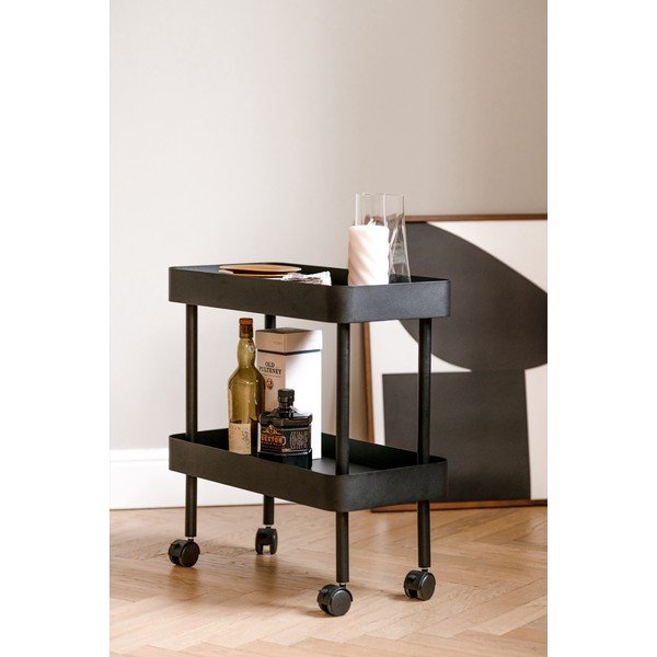 Črn kovinski regal na koleščkih 60x62x30 cm Nolle – noo.ma-image-3