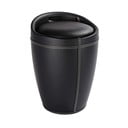 Črn koš za perilo in stolček v enem Wenko Linen Look, 20 l