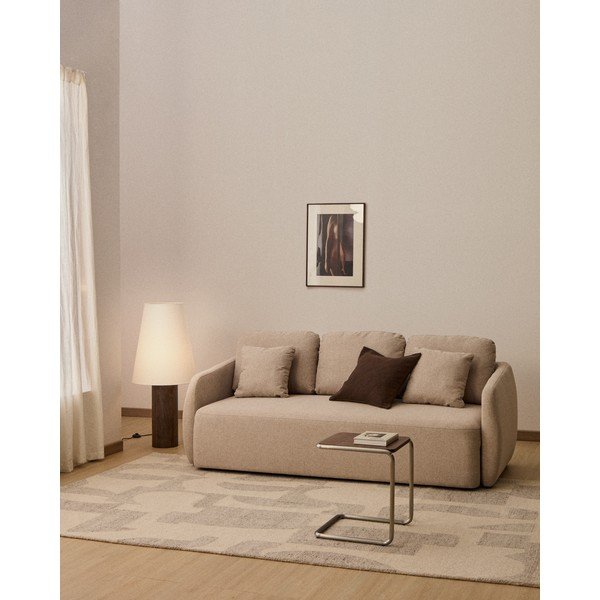 Bež raztegljiva sedežna garnitura iz šenilje 218 cm Laira – Kave Home-image-1