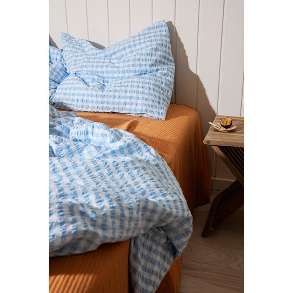 Bela/svetlo modra posteljnina iz krepa 140x200 cm Bæk&Bølge – JUNA-image-4