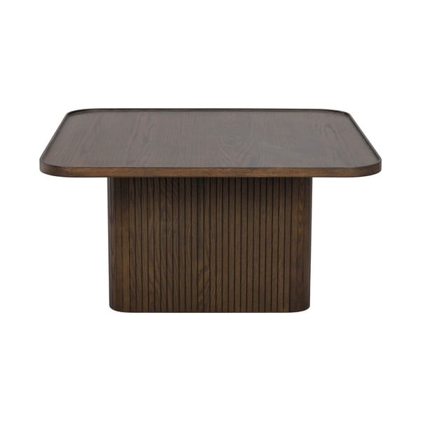 Temno rjava mizica v hrastovem dekorju ø 80 cm Sullivan – Rowico