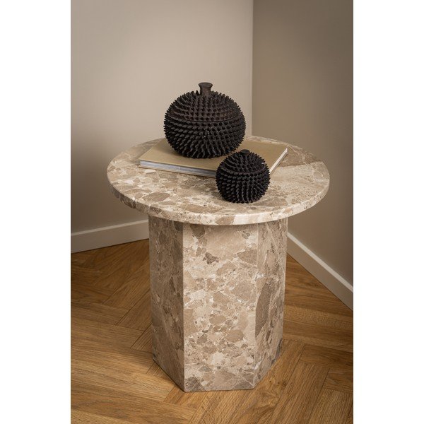 Marmorna okrogla stranska mizica ø 50 cm Naxos – Actona-image-3