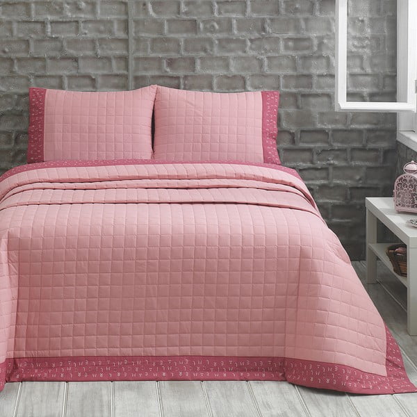 Prevleka za posteljo z blazinami Jolly, 240x250 cm, roza