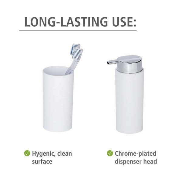 Bel plastičen komplet pripomočkov za kopalnico Calvo – Wenko-image-4