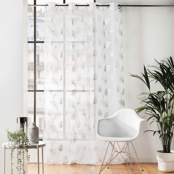 Srebrno-bela prosojna zavesa 140x280 cm Edelia – douceur d'intérieur-image-2