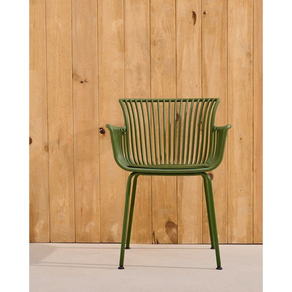 Temno zelen kovinski vrtni stol Surpika – Kave Home-image-1