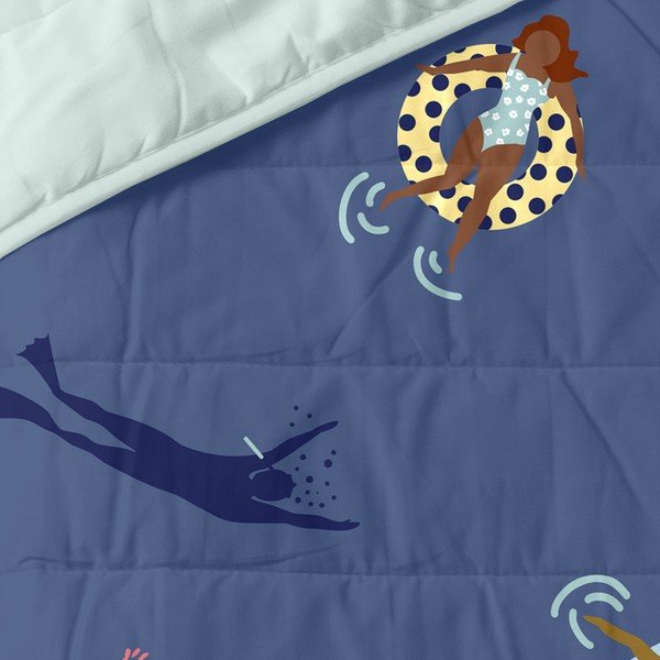 Modro prešito pregrinjalo 180x260 cm Sea party – Aware-image-3