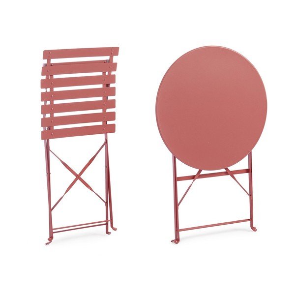 Jeklena vrtna jedilna garnitura v barvi terakote za 2 osebi Austin – Bizzotto-image-3