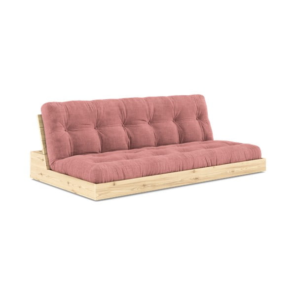 Rožnata raztegljiva sedežna garnitura iz rebrastega žameta 196 cm Base – Karup Design