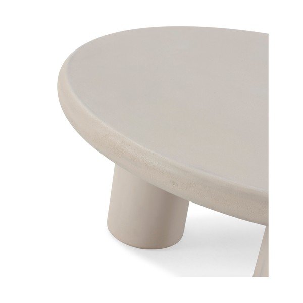 Kremno bela okrogla klubska mizica v kamnitem dekorju ø 80 cm Iriel – MOME-image-4