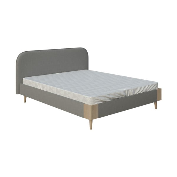 Siva zakonska postelja ProSpánek Lagom Plain Soft, 180 x 200 cm