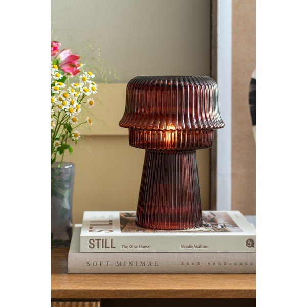 Bordo rdeča steklena namizna svetilka (višina 26 cm) Cadiz – Leitmotiv-image-1
