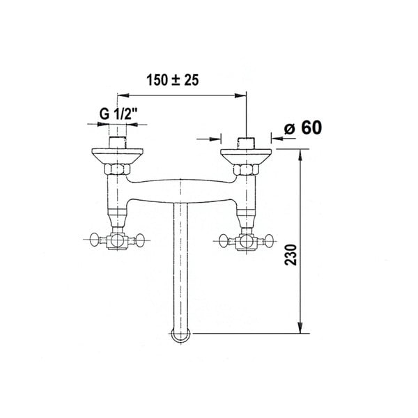 Stenska armatura za umivalnik v mat srebrni barvi (1 izhod) Antea – Sapho-image-1